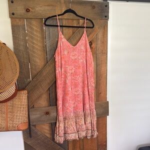 Spell Pink Midi Dress L